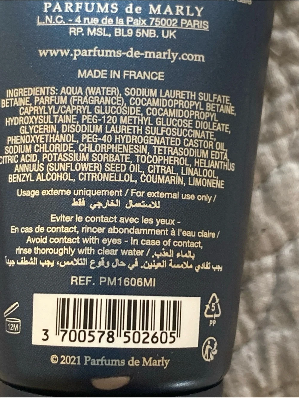 Parfums de Marly Layton Men's Shower Gel - Deep Navy